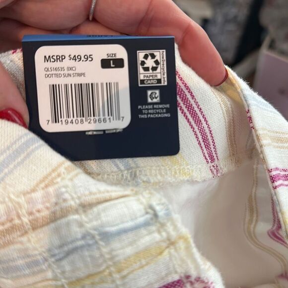 Gap Women’s Linen Shorts Dotted Sun Stripe size Large NEW - Picture 7 of 9